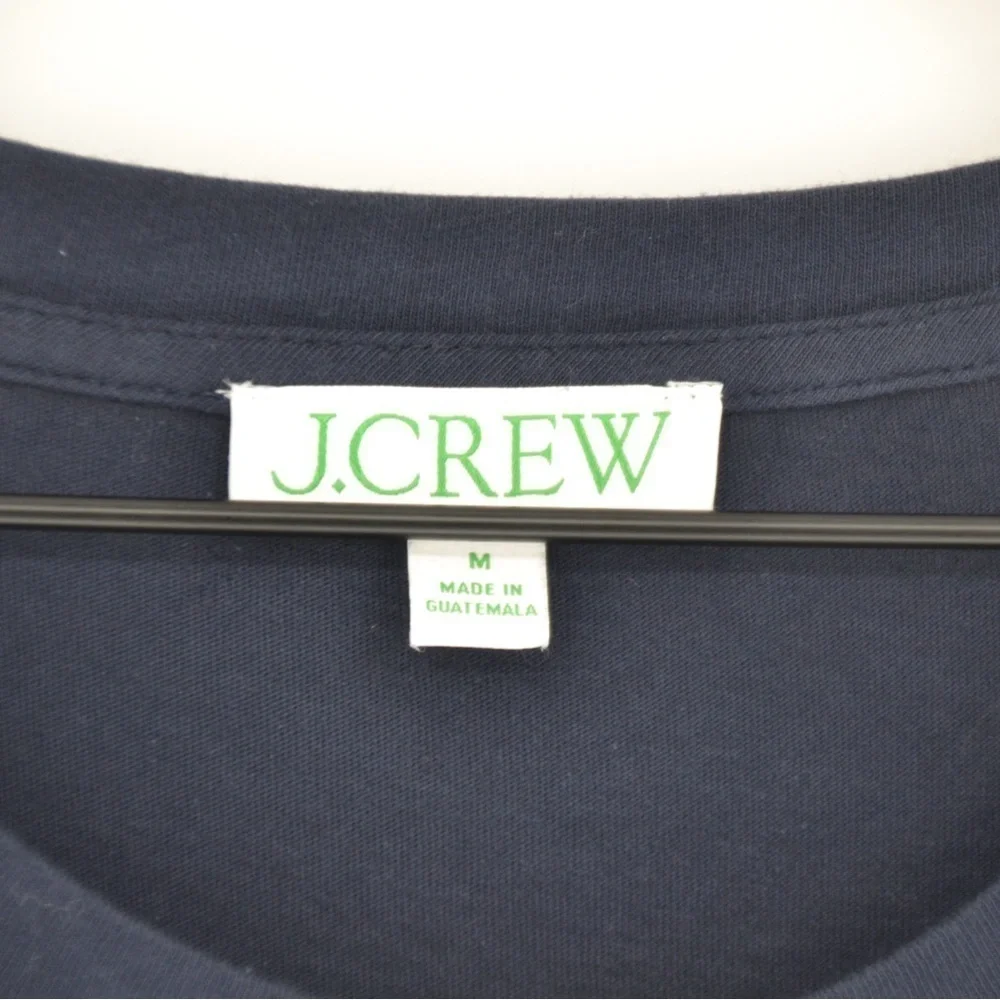 J. Crew Knit Broken In Jersey Tiered Mini Dress Flutter Short Sleeve Navy Blue M